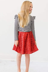 Red Sequin Twirl Skort - Mila & Rose ® - Flyclothing LLC