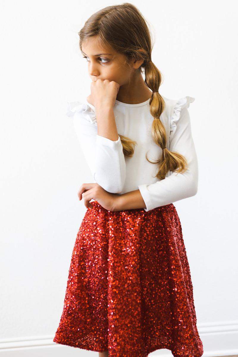 Red Sequin Twirl Skort - Mila & Rose ® - Flyclothing LLC