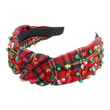 Socks Pearl Stone Knot Burnout Check Patterned Headband - Madeline Love - Flyclothing LLC