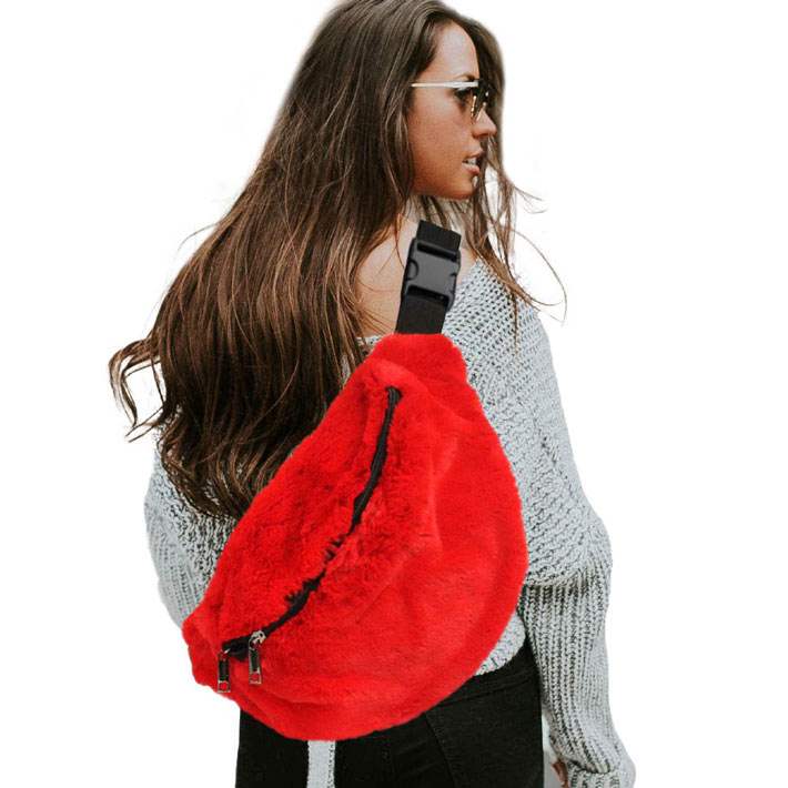 Solid Faux Fur Sling Bag - Madeline Love - Flyclothing LLC