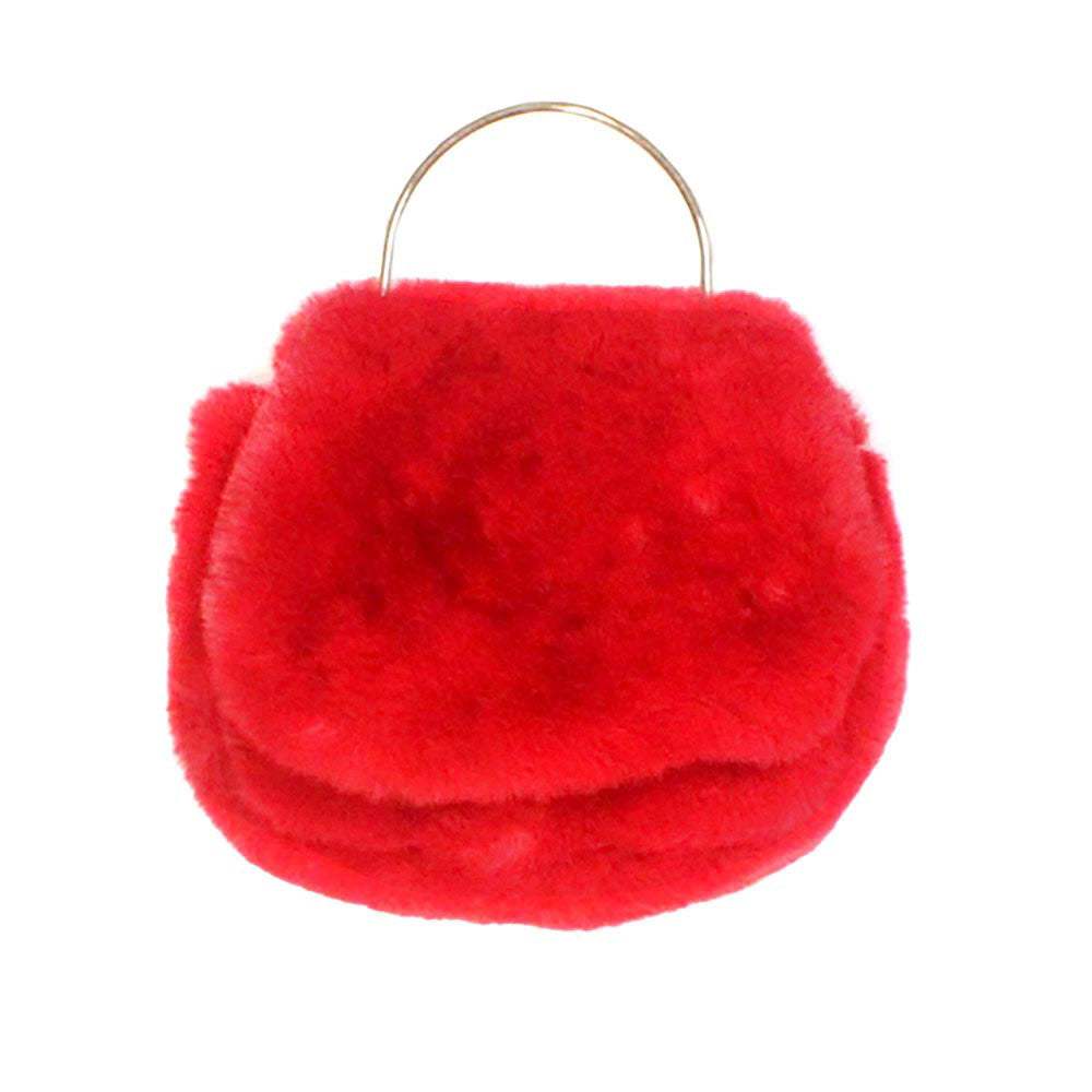 Solid Faux Fur Tote Crossbody Bag - Madeline Love - Flyclothing LLC