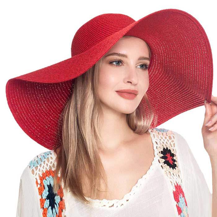Solid Floppy Straw Sun Hat - Madeline Love - Flyclothing LLC