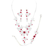 Stone Accented Metal Mesh Petal Jewelry Set - Madeline Love - Flyclothing LLC