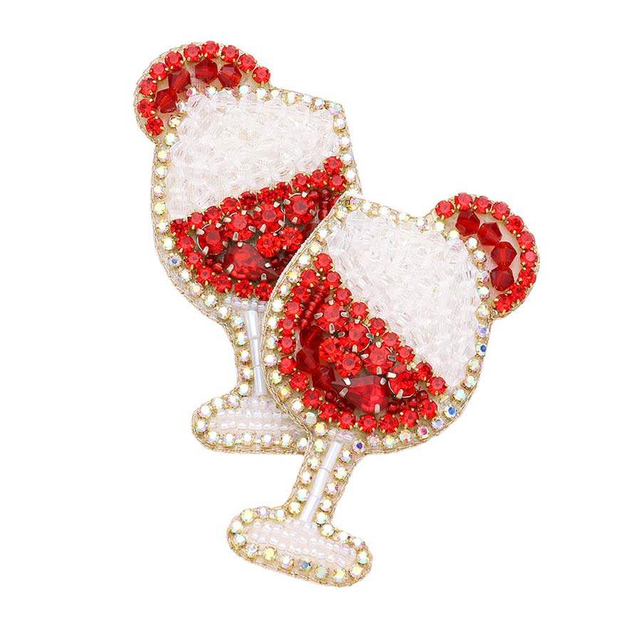Stone Faceted Beaded Cocktail Dangle Earrings - Madeline Love - Flyclothing LLC