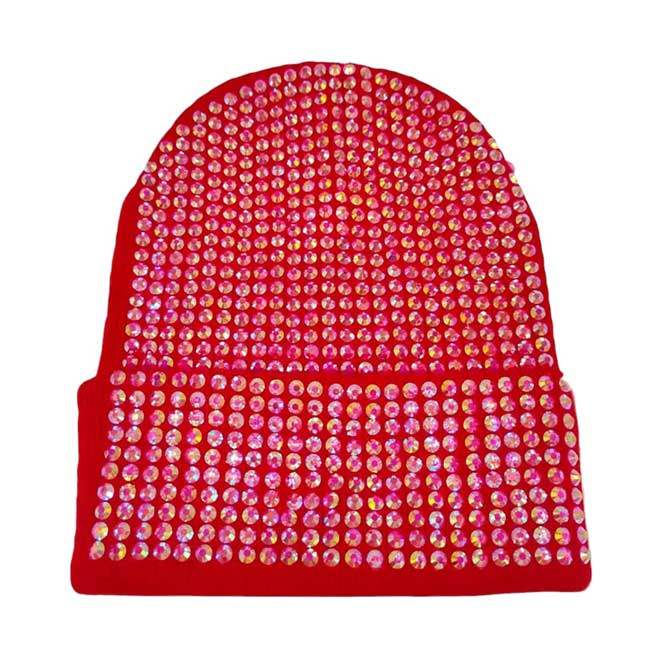 Studded Solid Knit Beanie Hat - Madeline Love - Flyclothing LLC