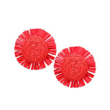 Swirl Raffia Centered Earrings - Madeline Love - Flyclothing LLC