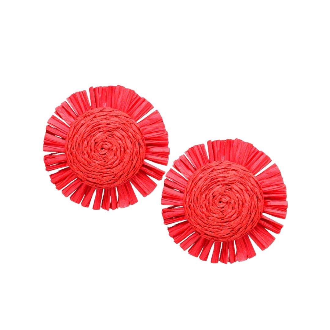 Swirl Raffia Centered Earrings - Madeline Love - Flyclothing LLC