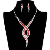 Swirl Rhinestone Pave Necklace - Madeline Love - Flyclothing LLC