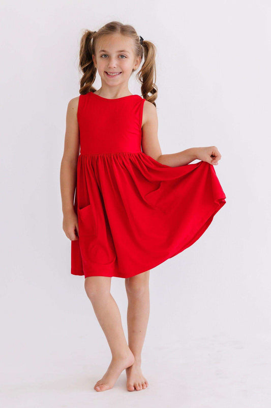 Red Tank Pocket Twirl Dress - Mila & Rose ® - Flyclothing LLC