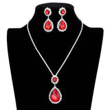 Teardrop Accented Rhinestone Necklace - Madeline Love - Flyclothing LLC