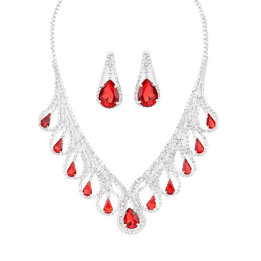 Teardrop Crystal Rhinestone Collar Necklace - Madeline Love - Flyclothing LLC