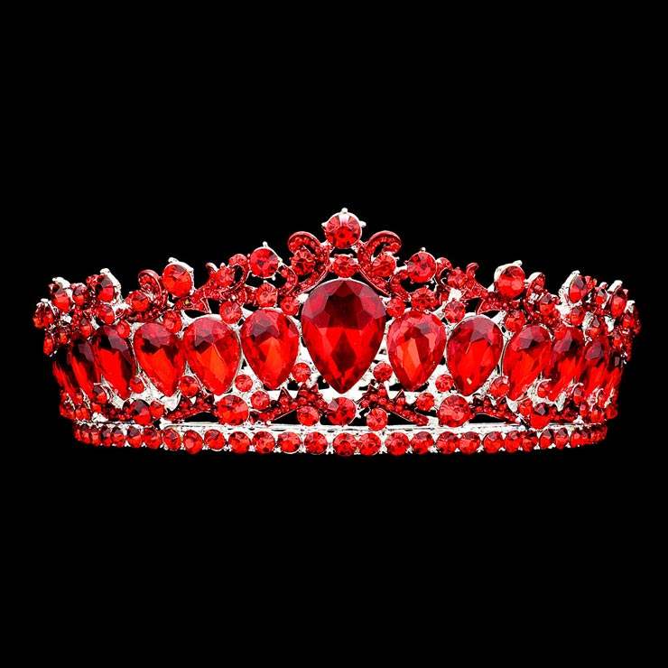Teardrop Stone Accented Crown Tiara - Madeline Love - Flyclothing LLC