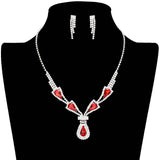 Teardrop Stone Accented Rhinestone Jewelry Set - Madeline Love - Flyclothing LLC