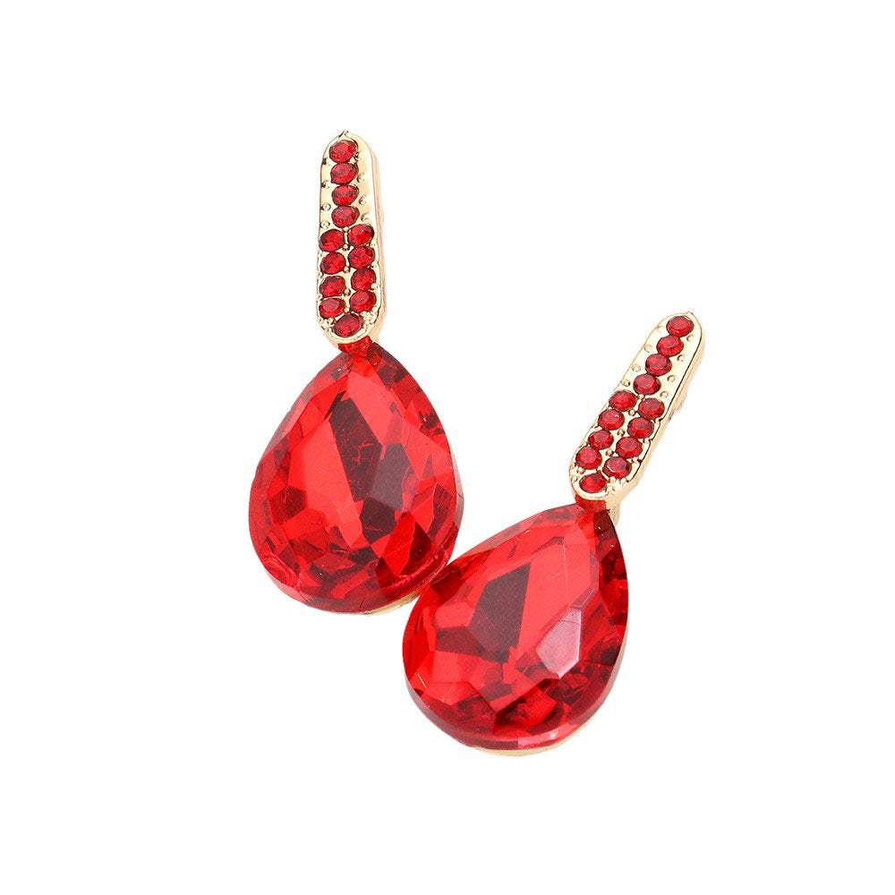 Teardrop Stone Evening Earrings - Madeline Love - Flyclothing LLC