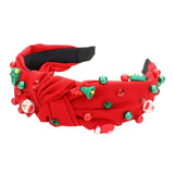Tree Santa Claus Jingle Bell Glove Pearl Stone Knot Headband - Madeline Love - Flyclothing LLC