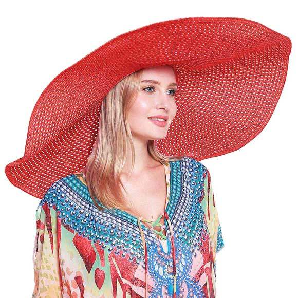 Super Wide Brim Straw Sun Hat - Madeline Love - Flyclothing LLC