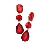 Triple Crystal Rhinestone Evening Earrings - Madeline Love - Flyclothing LLC