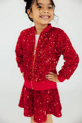Red Velvet Sequin Twirl Skort - Mila & Rose ® - Flyclothing LLC