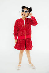 Red Velvet Sequin Twirl Skort - Mila & Rose ® - Flyclothing LLC