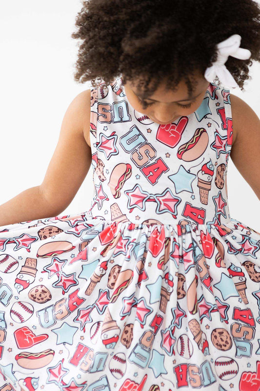 Red, White & BBQ Tank Twirl Dress - Mila & Rose ® - Flyclothing LLC