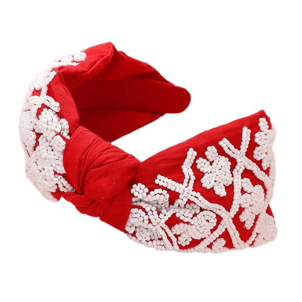 Game Day Seed Beaded Paw Knot Burnout Headband - Madeline Love - Flyclothing LLC
