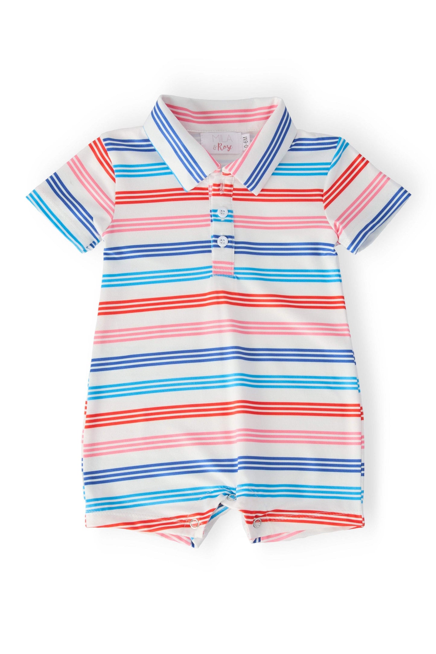 Red, White & Stripe Polo Shorty One-Piece - Mila & Rose ® - Flyclothing LLC