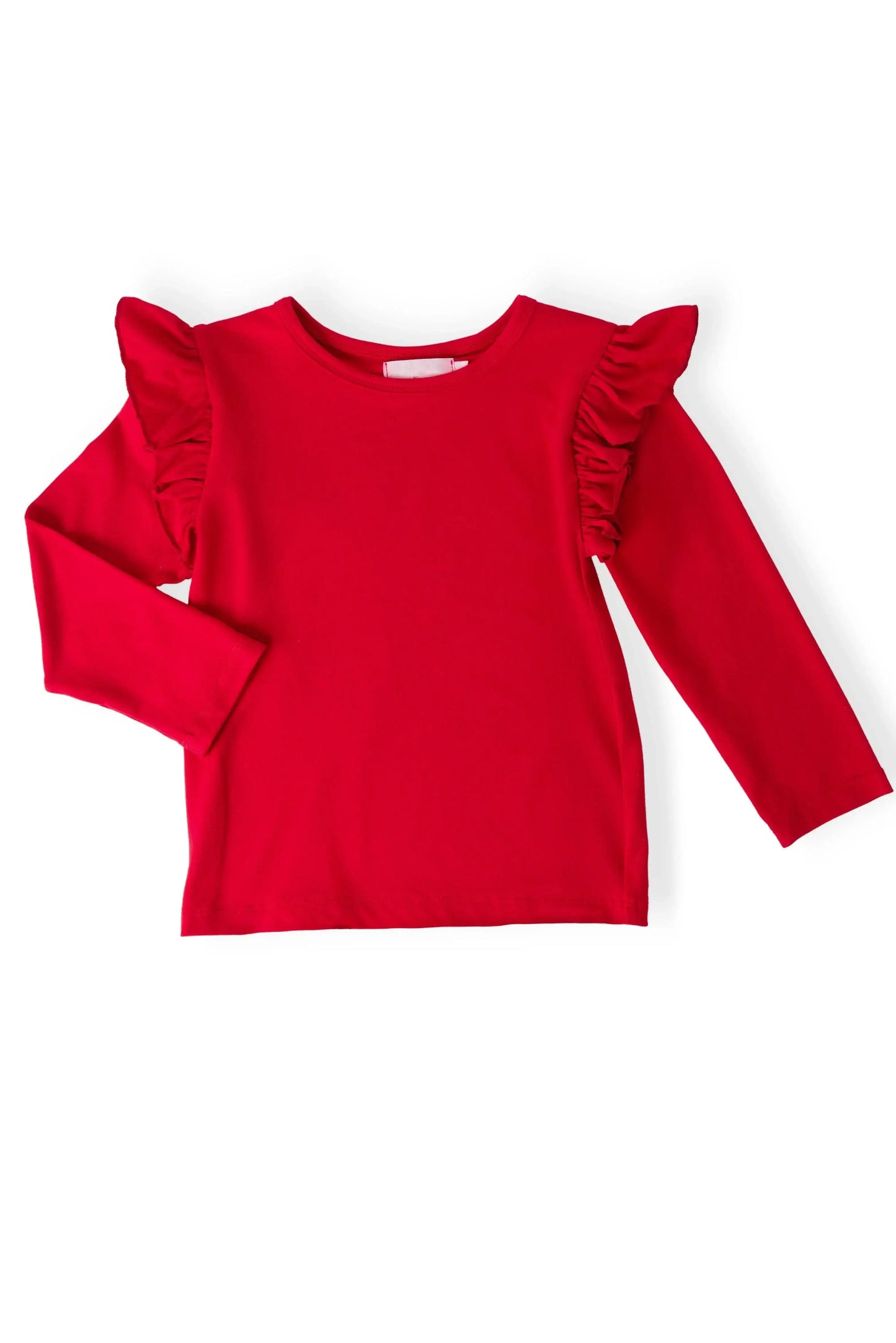 Red L/S Ruffle Tee - Mila & Rose ® - Flyclothing LLC