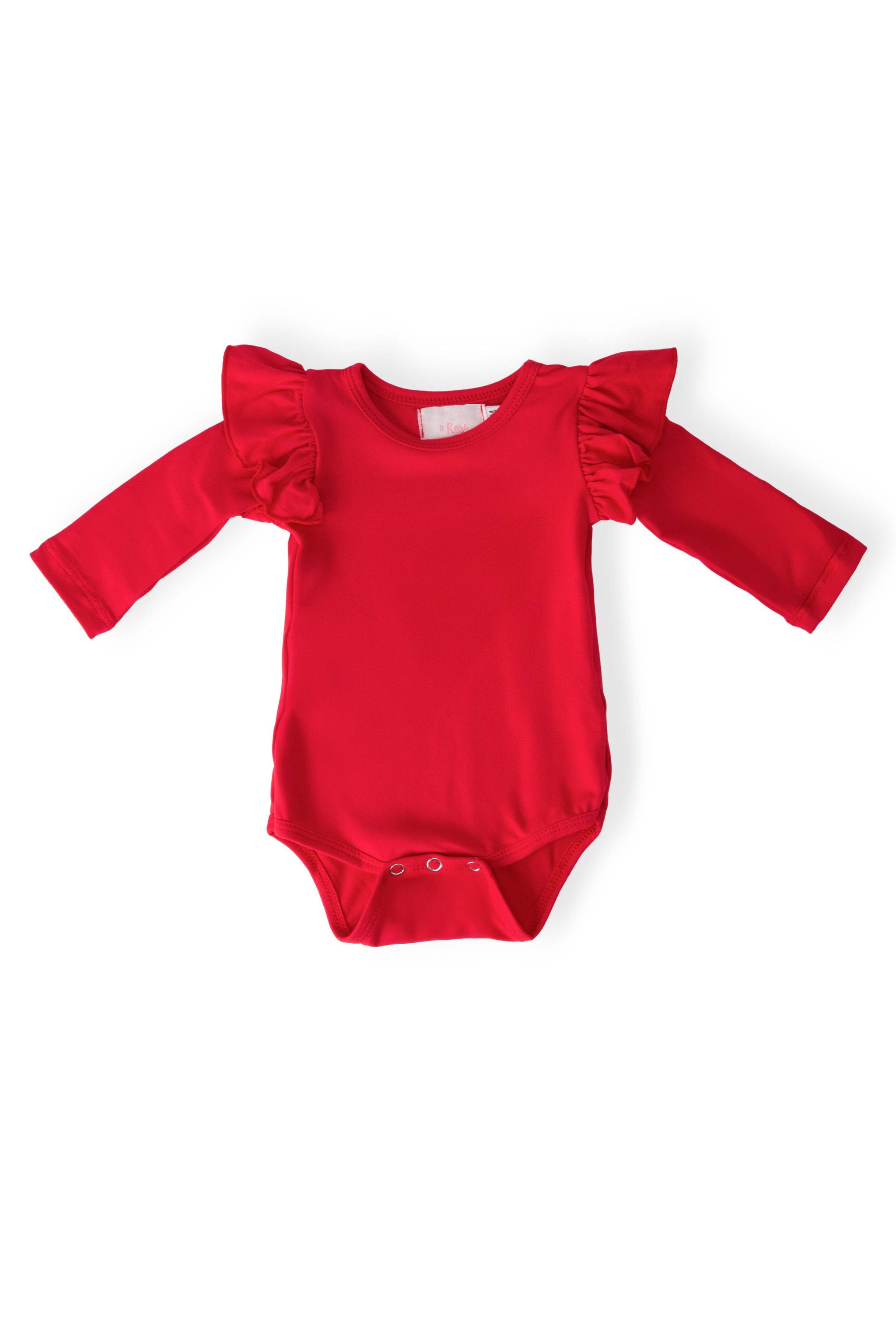 Red L/S Flutter Bodysuit - Mila & Rose ® - Flyclothing LLC