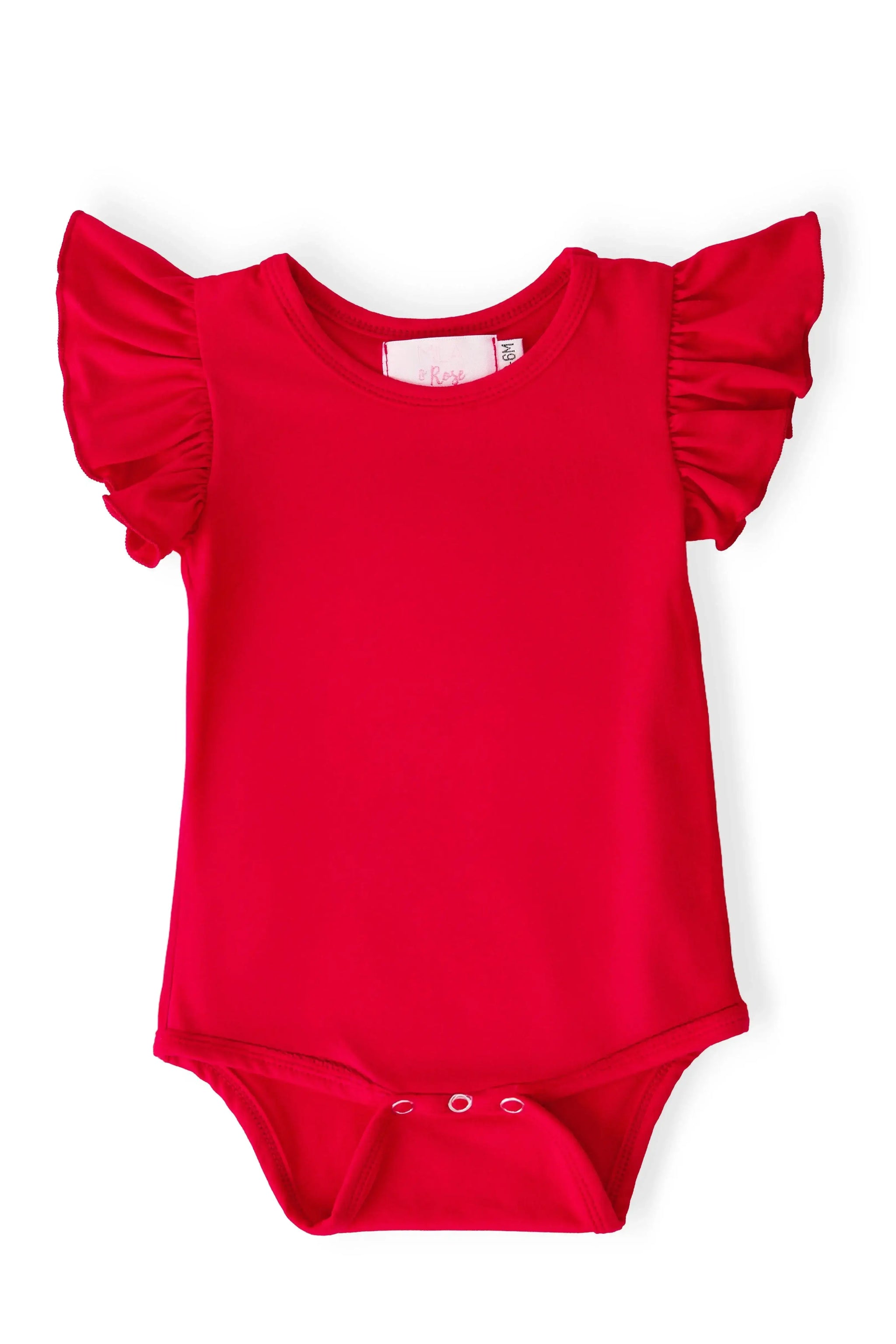 Red S/S Flutter Bodysuit - Mila & Rose ® - Flyclothing LLC
