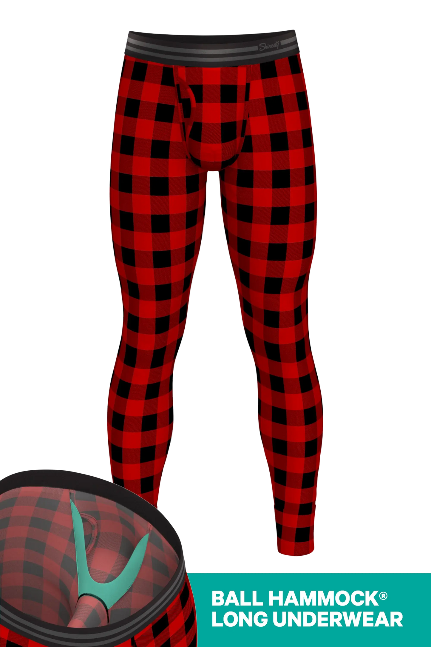 The Red & Black Lumberjack | Buffalo Check Ball Hammock® Long Johns - Shinesty - Flyclothing LLC