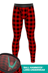 The Red & Black Lumberjack | Buffalo Check Ball Hammock® Long Johns - Shinesty - Flyclothing LLC