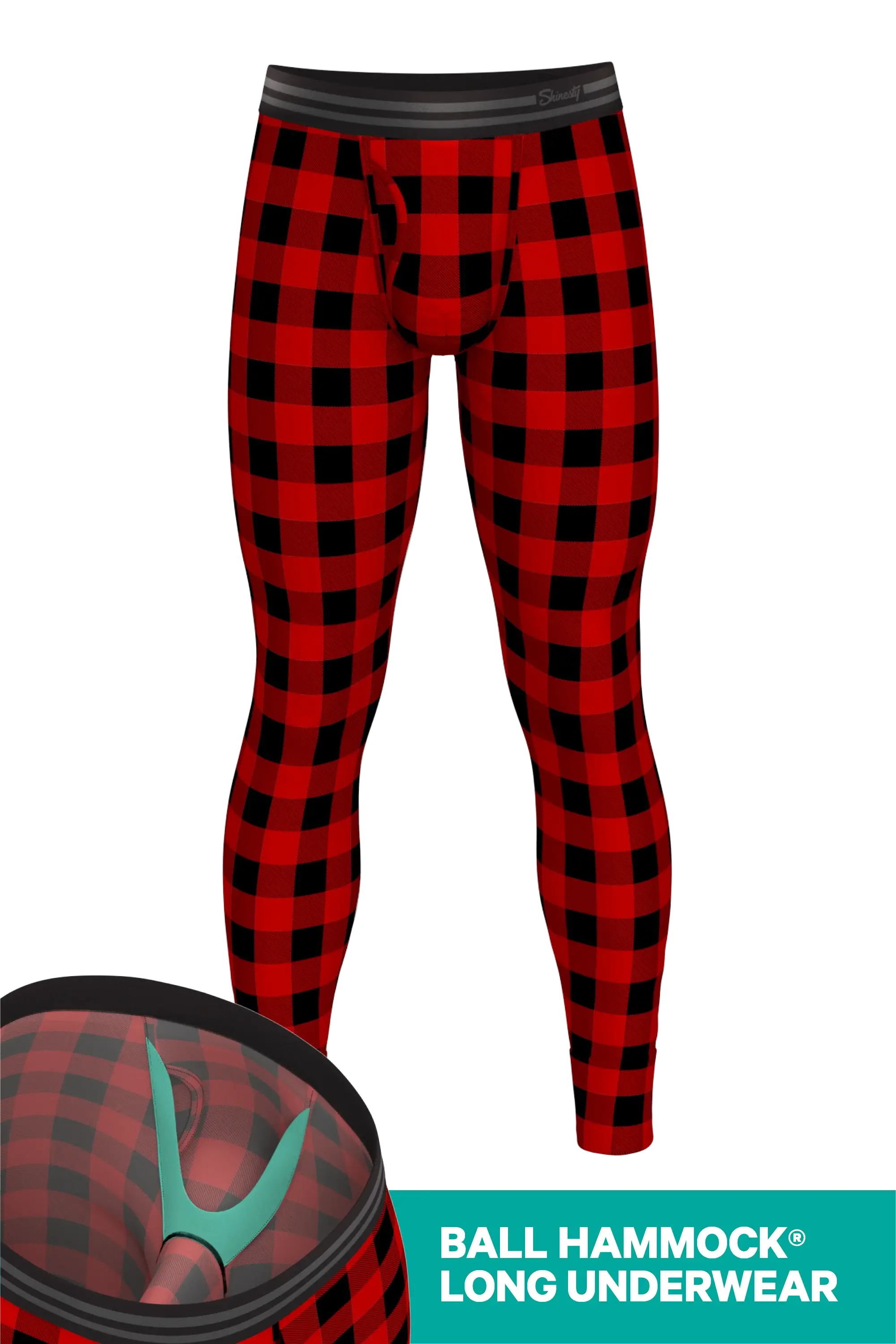 The Red & Black Lumberjack | Buffalo Check Ball Hammock® Long Johns - Shinesty - Flyclothing LLC