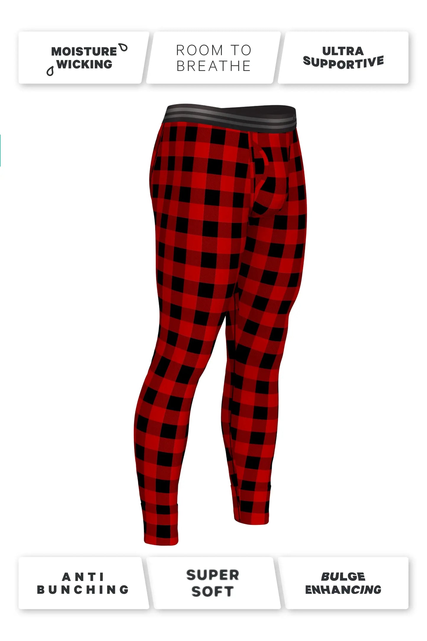 The Red & Black Lumberjack | Buffalo Check Ball Hammock® Long Johns - Shinesty - Flyclothing LLC