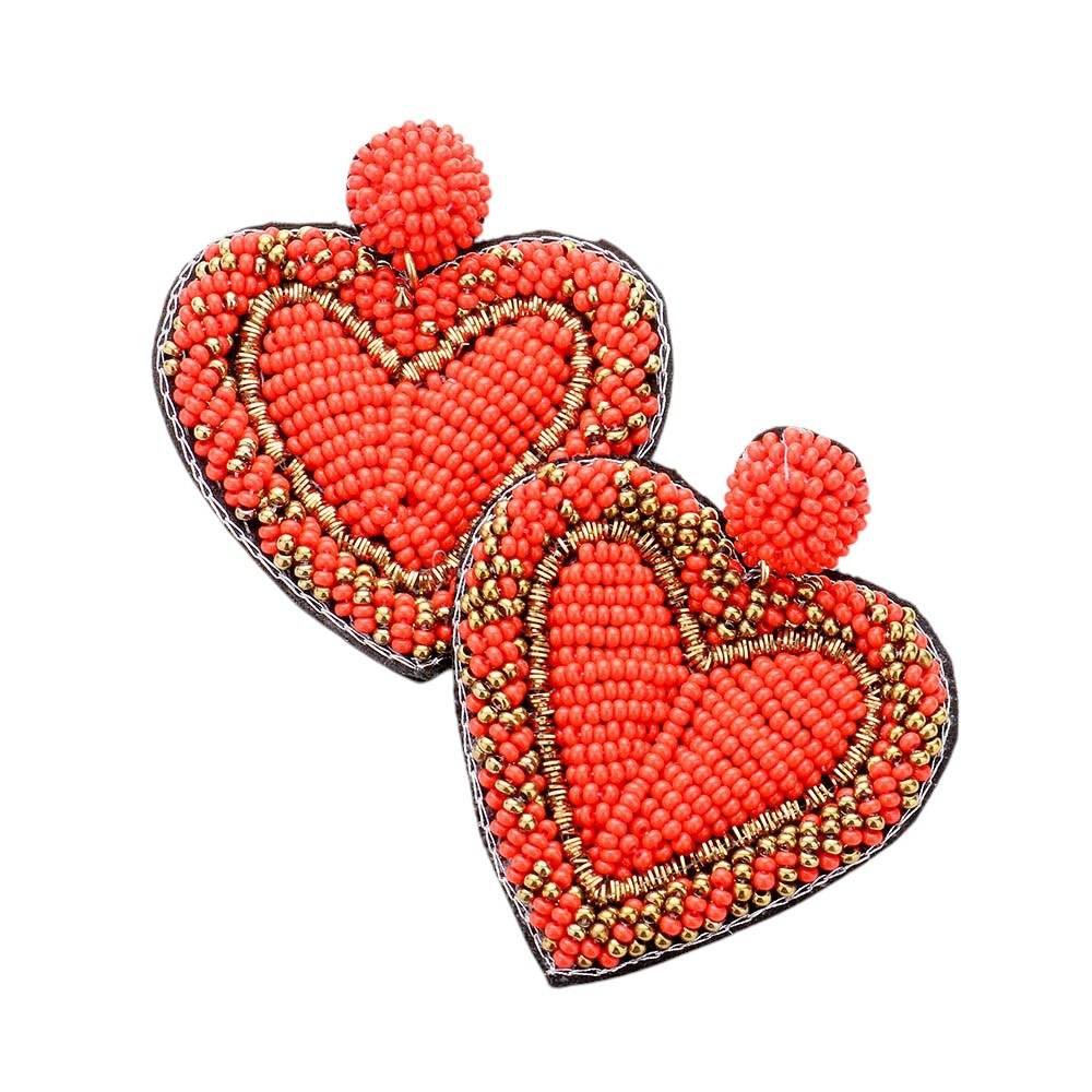 Seed Bead Heart Earrings - Madeline Love - Flyclothing LLC