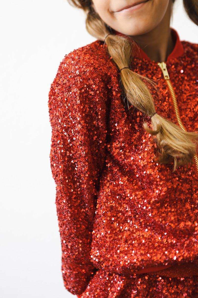 Red Sequin Jacket - Mila & Rose ® - Flyclothing LLC