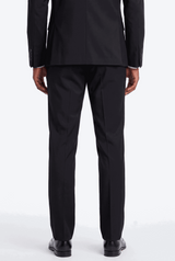 Poly Rayon Black 2 Button Notch Lapel Pick Stitching 3 Pc Slim Fit Suit - Ferrecci USA - Flyclothing LLC