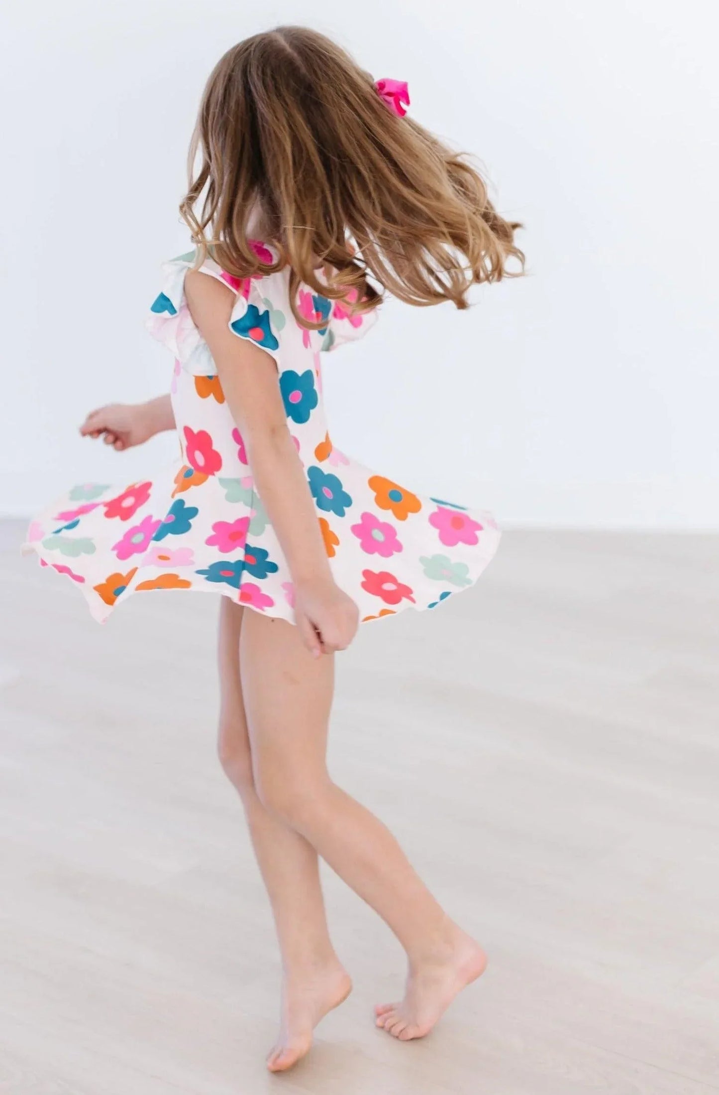 Retro Floral S/S Twirl Leotard - Mila & Rose ® - Flyclothing LLC