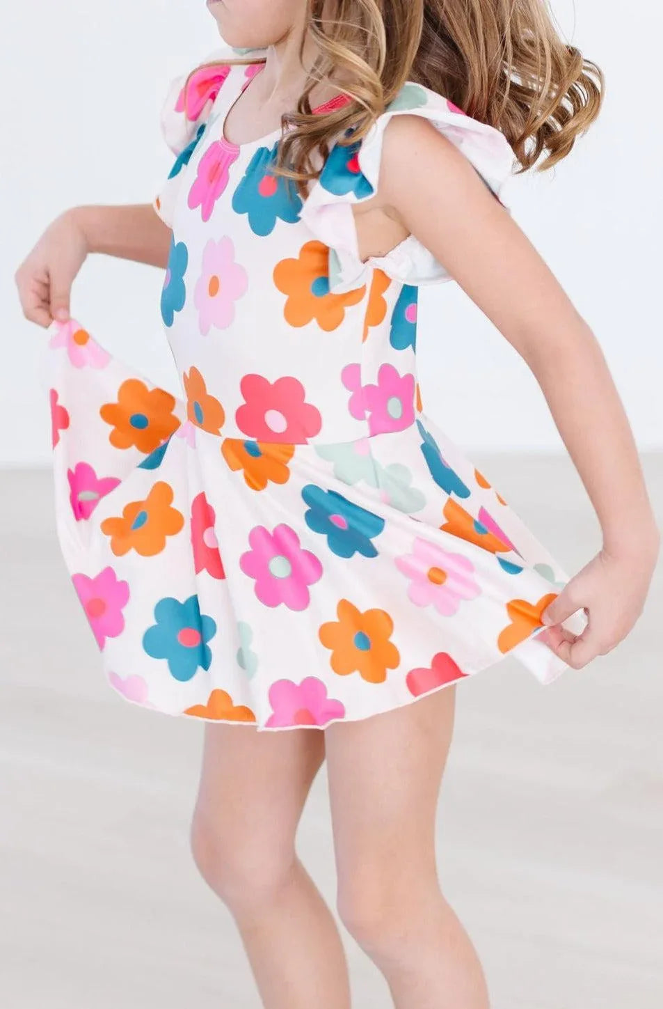 Retro Floral S/S Twirl Leotard - Mila & Rose ® - Flyclothing LLC