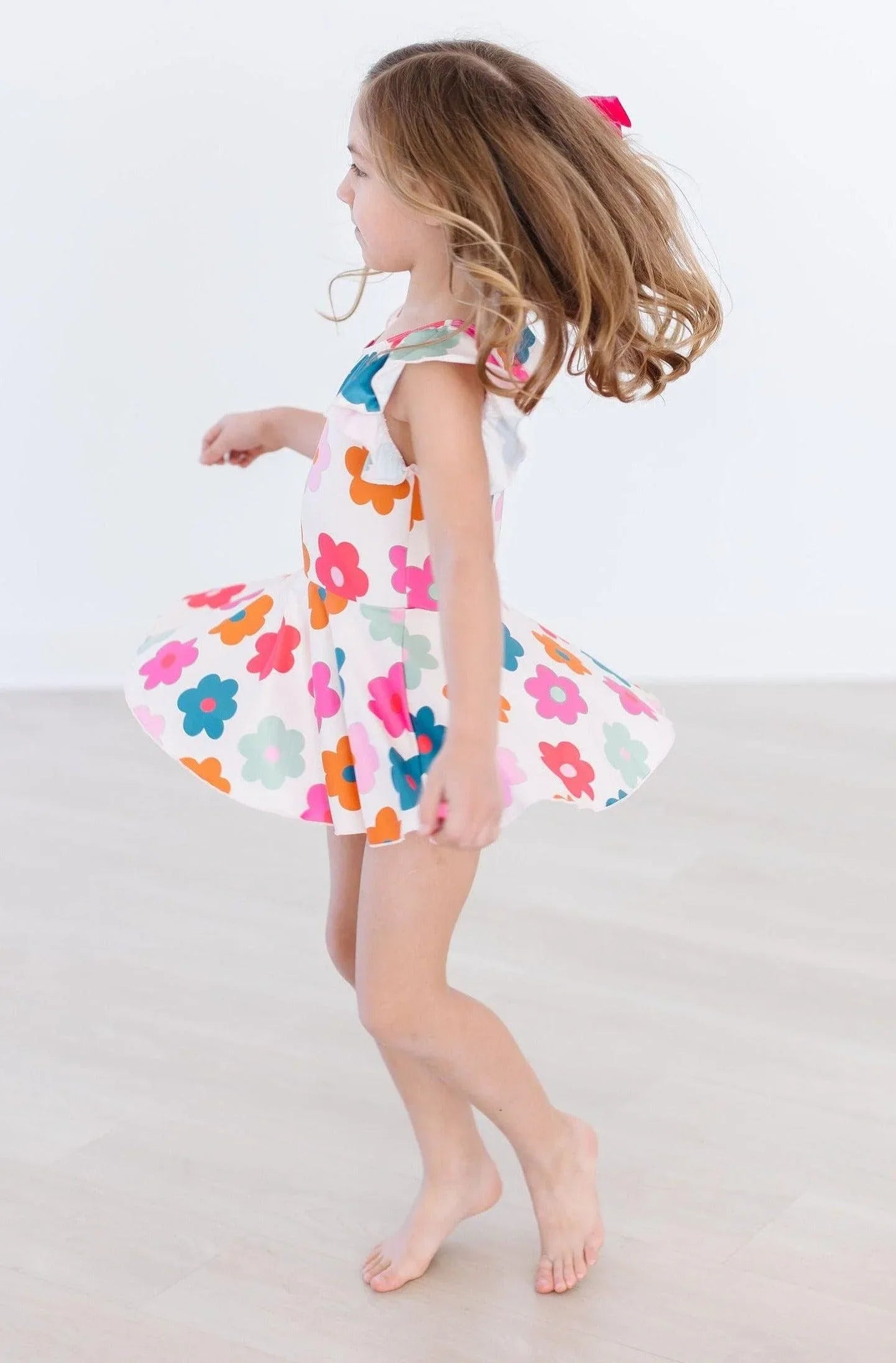 Retro Floral S/S Twirl Leotard - Mila & Rose ® - Flyclothing LLC
