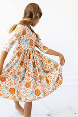 Retro Unicorns 3/4 Sleeve Pocket Twirl Dress - Mila & Rose ® - Flyclothing LLC