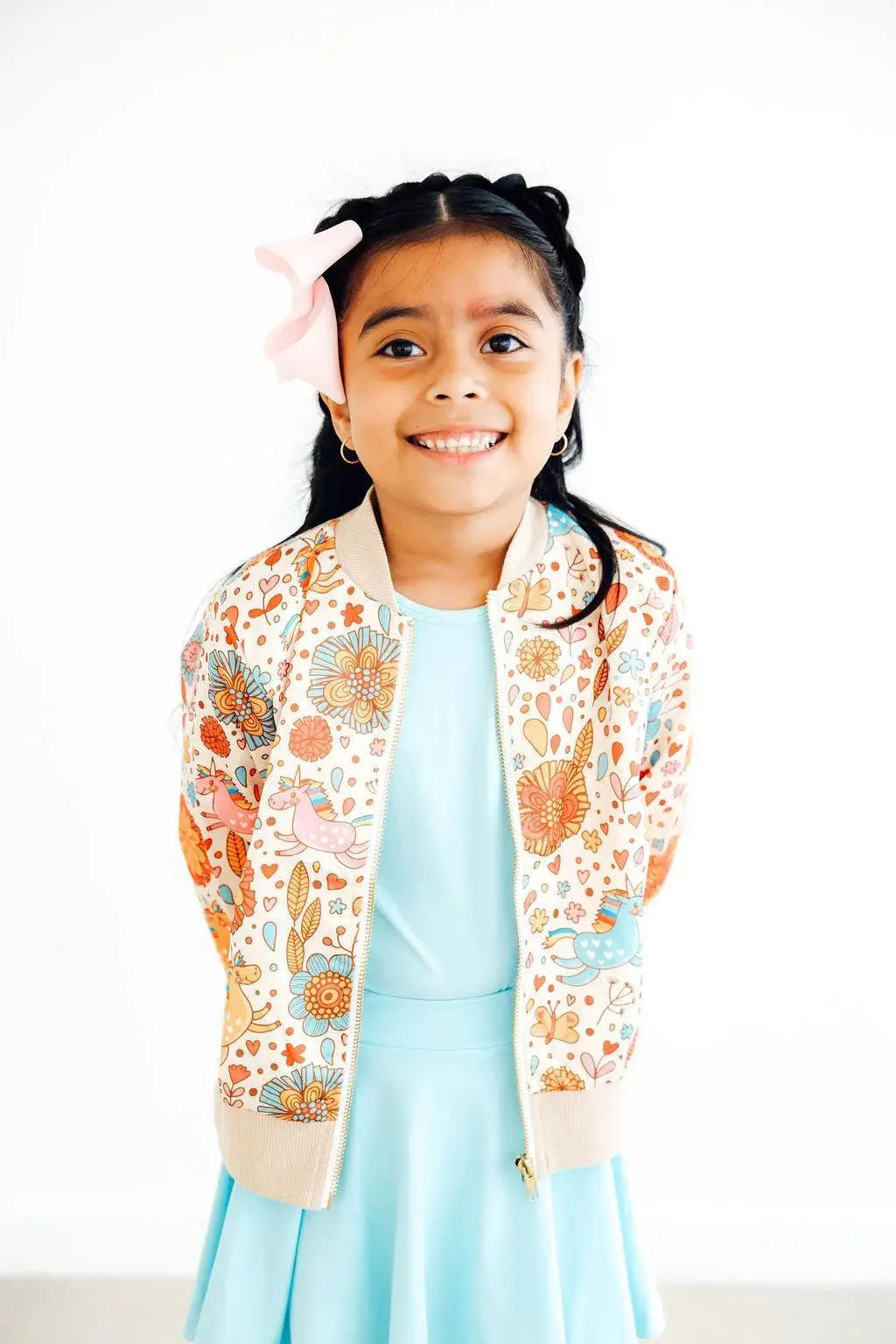 Retro Unicorns Satin Jacket - Mila & Rose ® - Flyclothing LLC
