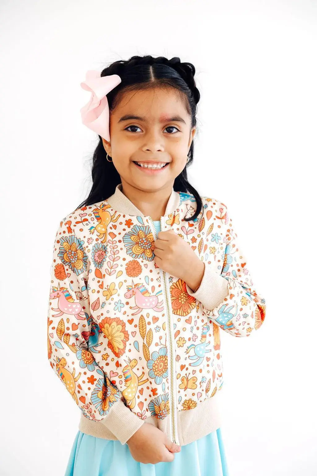 Retro Unicorns Satin Jacket - Mila & Rose ® - Flyclothing LLC