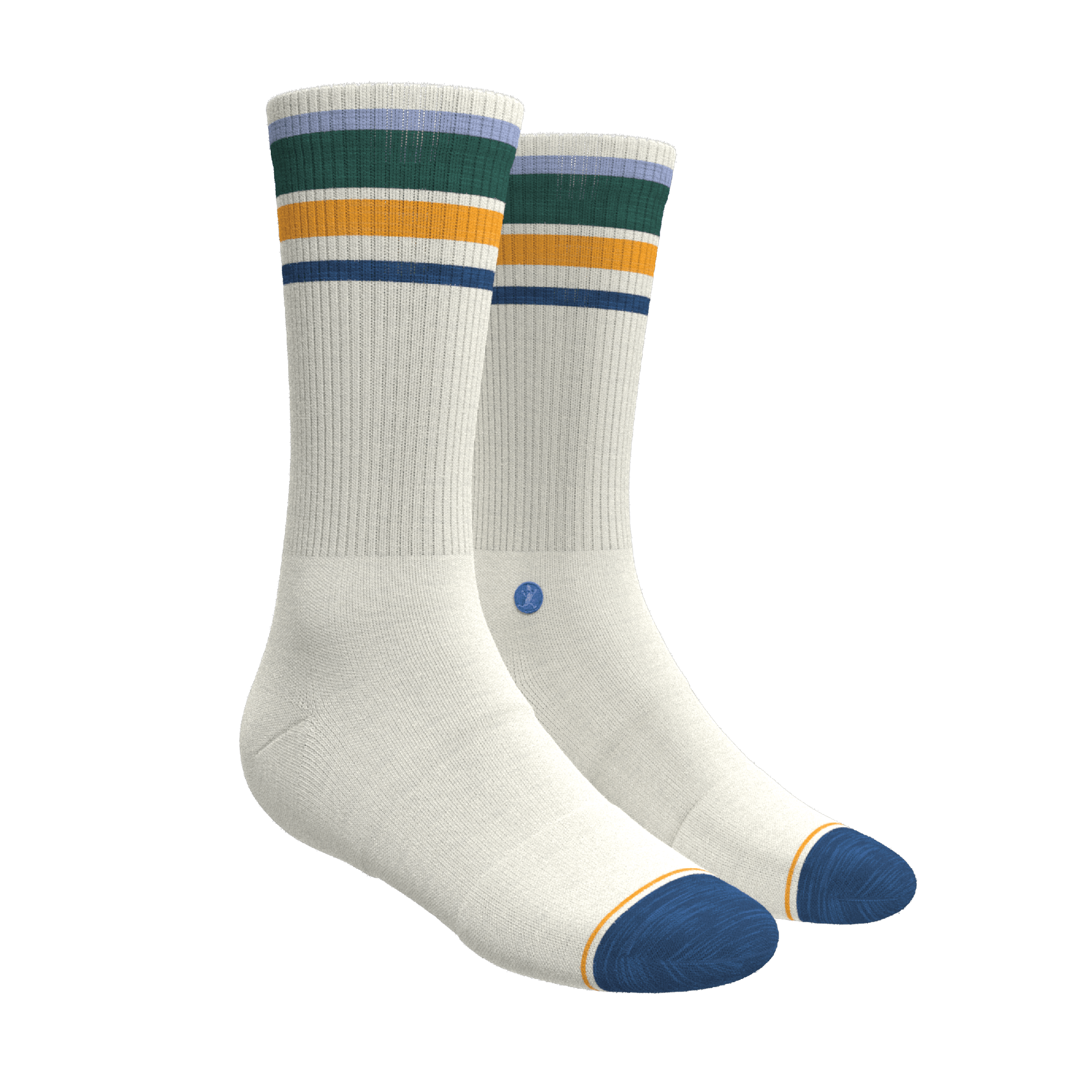 The Retro Actives | Retro Stripe Heel Hammock™ Crew Socks - Shinesty