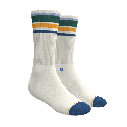 The Retro Actives | Retro Stripe Heel Hammock™ Crew Socks - Shinesty