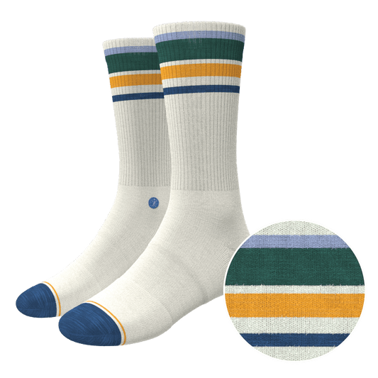 The Retro Actives | Retro Stripe Heel Hammock™ Crew Socks - Shinesty