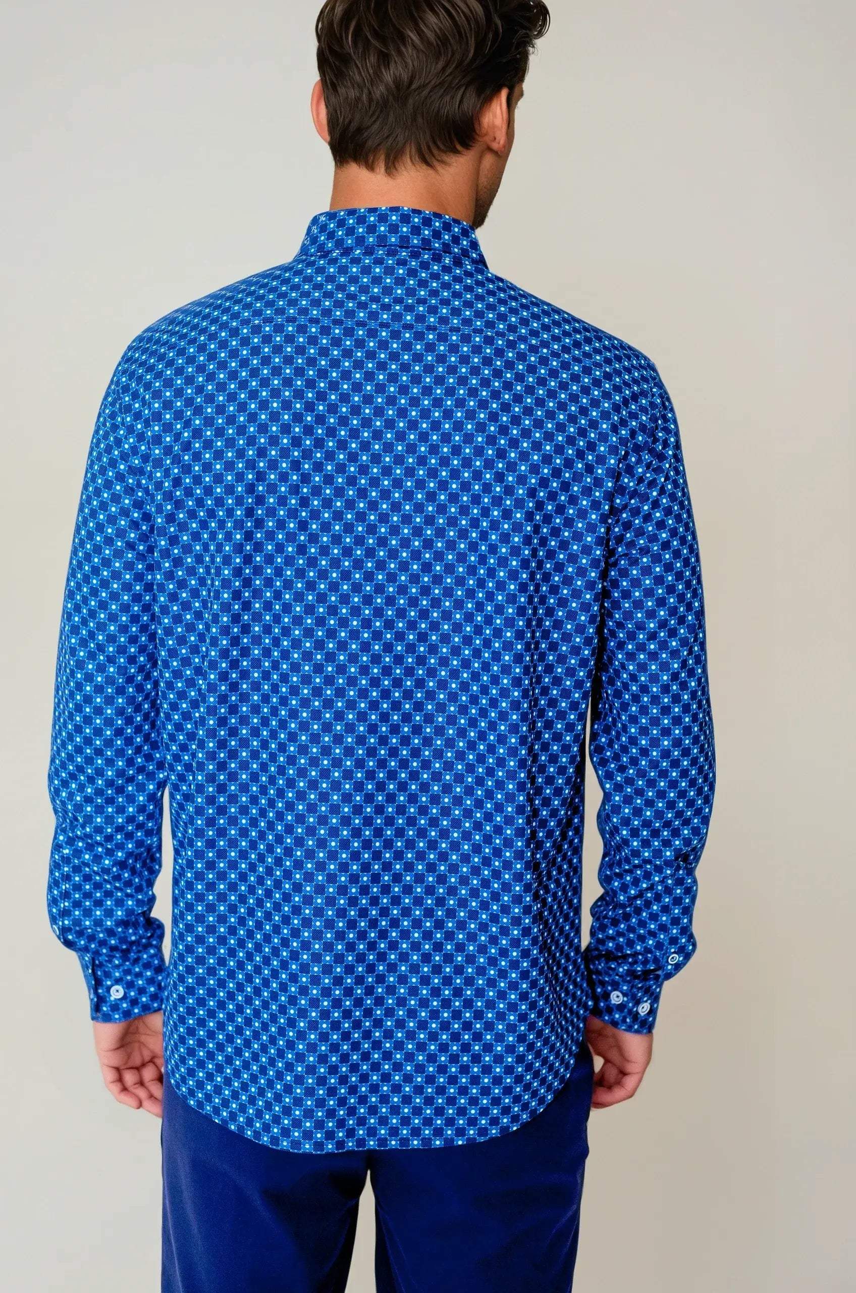 Retro Blues Long Sleeve Tech Shirt - Buki - Flyclothing LLC