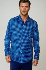 Retro Blues Long Sleeve Tech Shirt - Buki - Flyclothing LLC