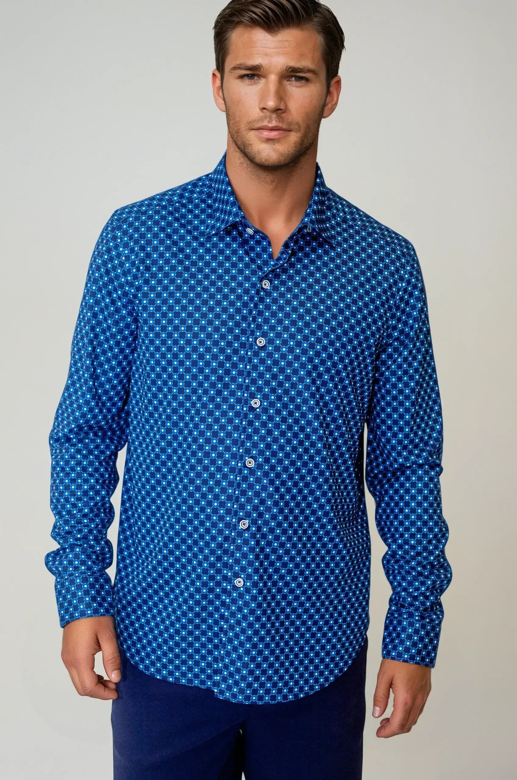 Retro Blues Long Sleeve Tech Shirt - Buki - Flyclothing LLC