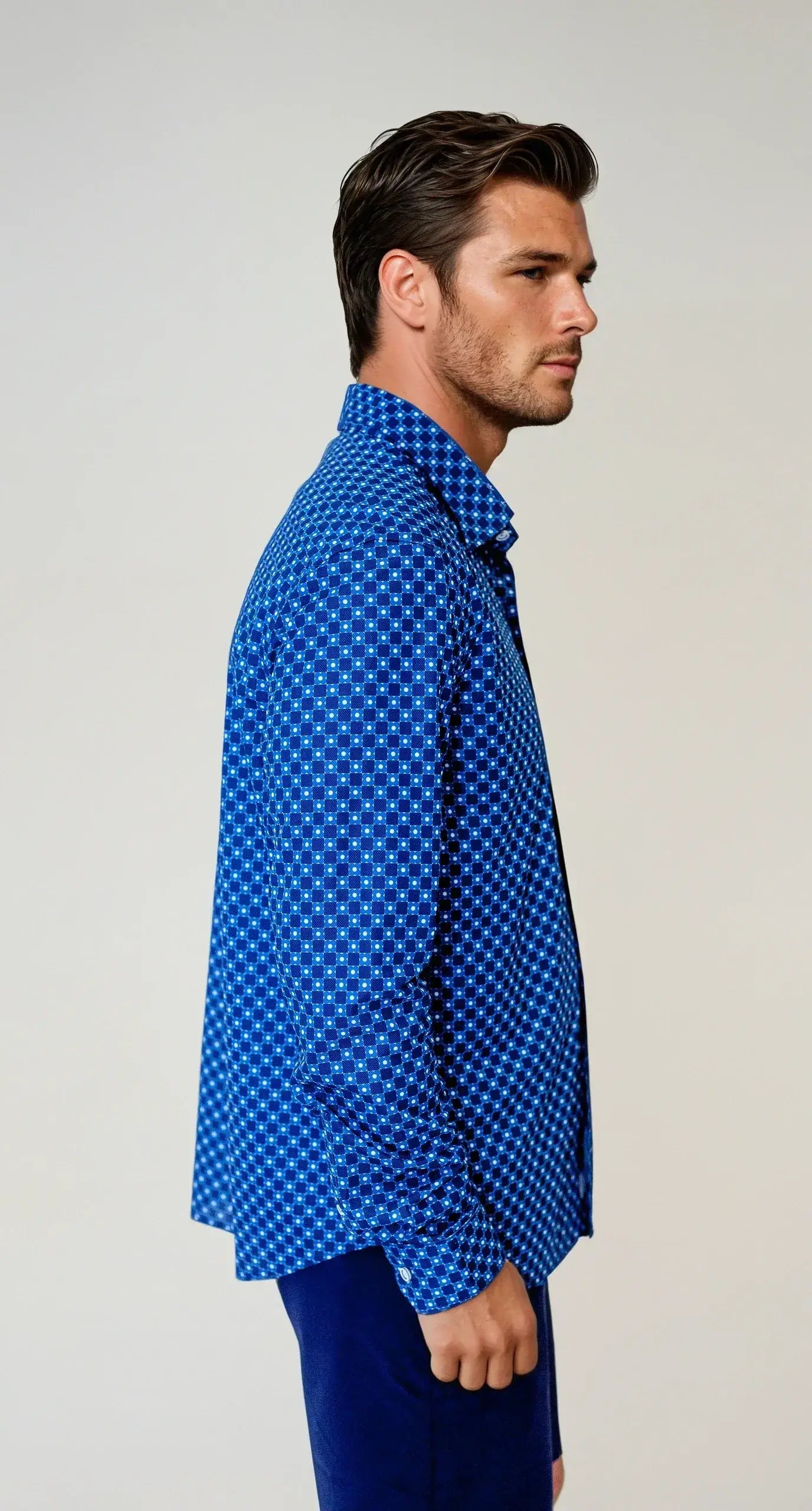 Retro Blues Long Sleeve Tech Shirt - Buki - Flyclothing LLC