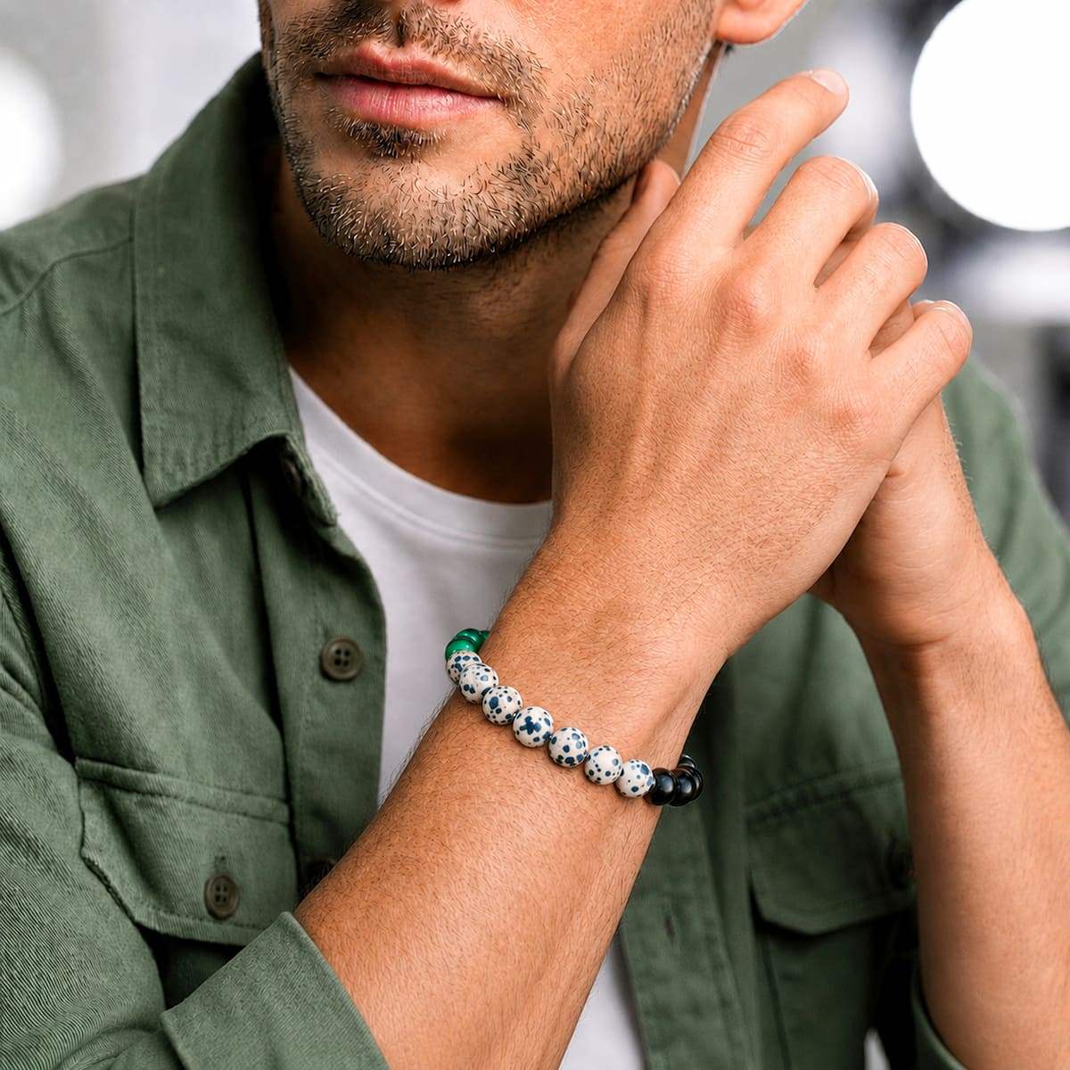 Soul Reset: Dalmatian Jasper Bracelet of Healing - Conscious Items - Flyclothing LLC